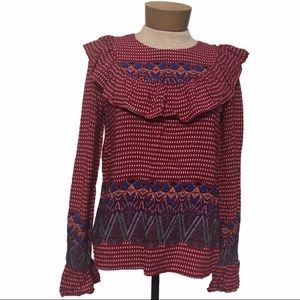 Jealous Tomato Diamond Print Pierrot Neck Blouse S